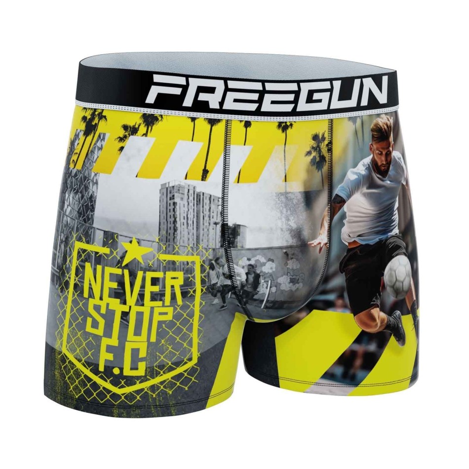 Lote de 4 calzoncillos bóxer de microfibra para niño "Photo Sport (Pack calzoncillos para niño) Freegun chez FrenchMarket