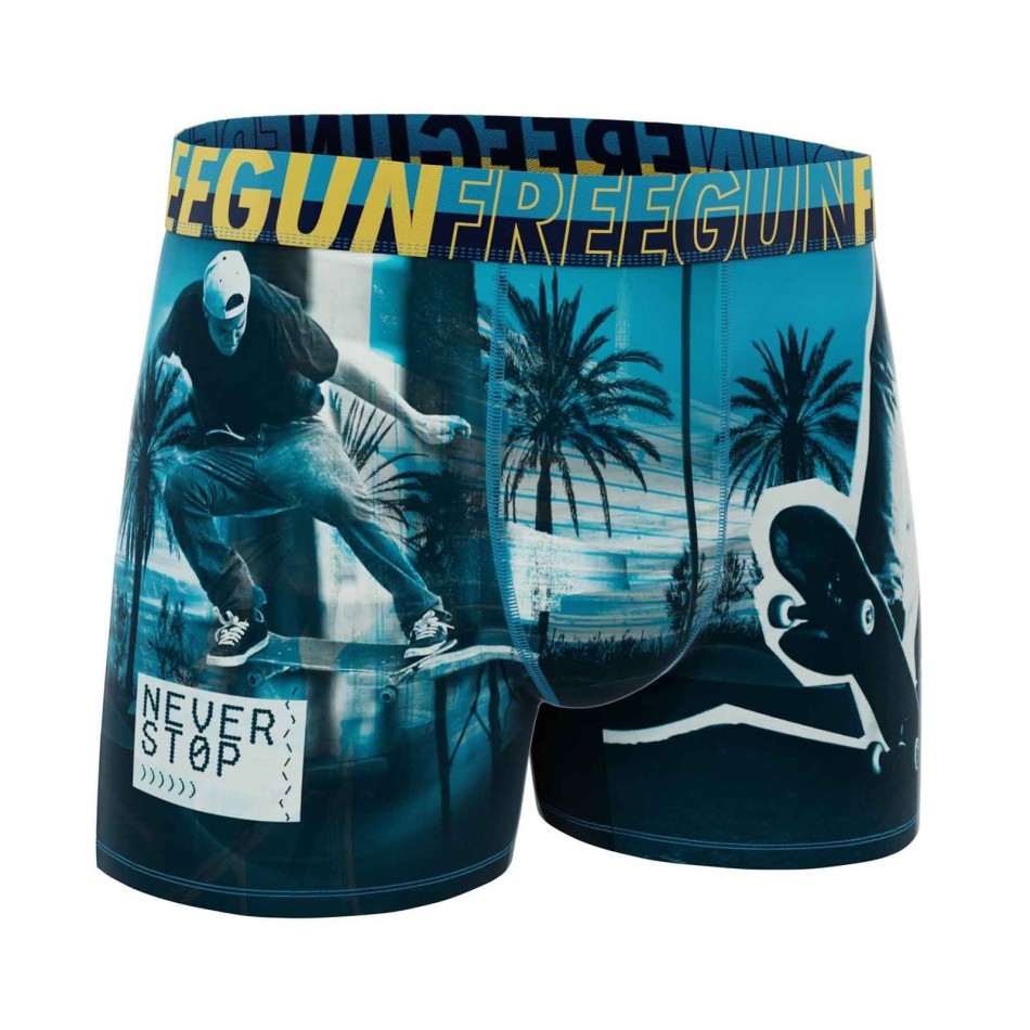 Set van 4 "Photo Sport" Microvezel jongensboxershorts (Set jongensboxershorts) Freegun chez FrenchMarket