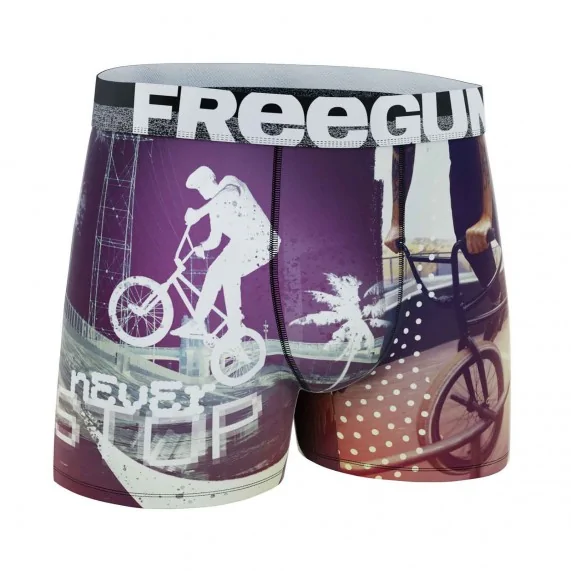 Set van 4 "Photo Sport" Microvezel jongensboxershorts (Set jongensboxershorts) Freegun chez FrenchMarket