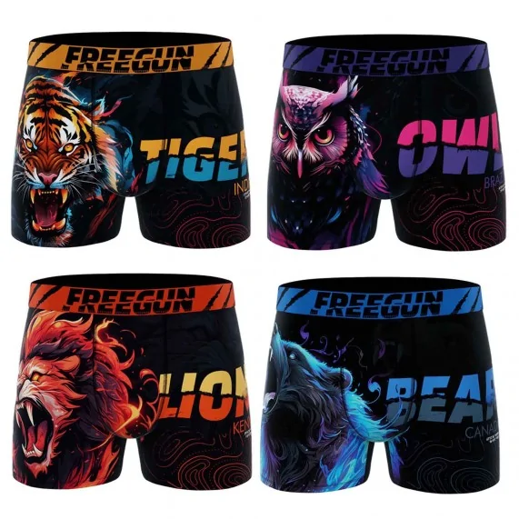 Juego de 4 calzoncillos bóxer de animales de primera calidad para niños (Pack calzoncillos para niño) Freegun chez FrenchMarket Juego de 4 calzoncillos bóxer de animales de primera calidad para niños (Pack calzoncillos para niño) Freegun chez FrenchMarket