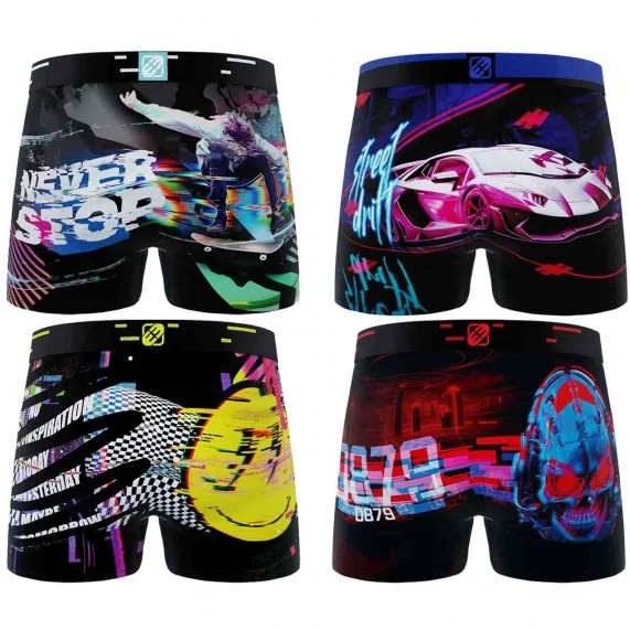 Set van 4 Ready to Futur Boxers voor Jongens (Set jongensboxershorts) Freegun chez FrenchMarket