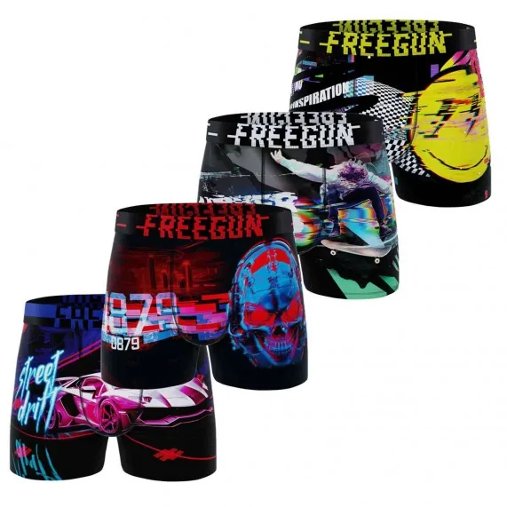 Set van 4 Ready to Futur Boxers voor Jongens (Set jongensboxershorts) Freegun chez FrenchMarket