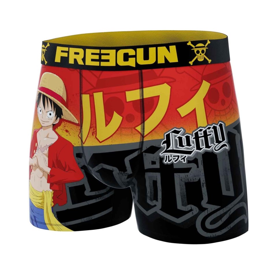 FREEGUN One Piece "Monkey D. Luffy" Boxershorts i mikrofiber för män