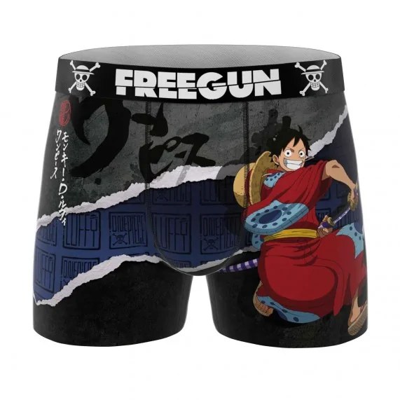 Boxer Mann Mikrofaser One Piece "Monkey D. Luffy" (Boxershorts Mann) Freegun auf FrenchMarket