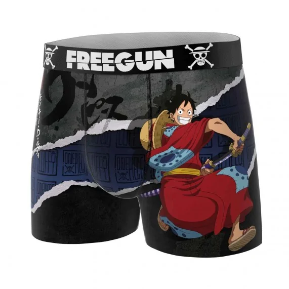 Boxer Mann Mikrofaser One Piece "Monkey D. Luffy" (Boxershorts Mann) Freegun auf FrenchMarket
