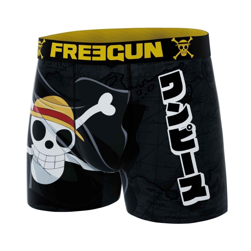 Boxer Mann Microfaser One Piece "Straw Hat Crew Flag" (Boxershorts Mann) Freegun auf FrenchMarket