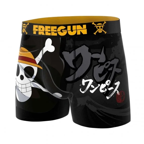 Boxer para hombre de microfibra de One Piece «Straw Hat Crew Flag» (Calzoncillos para hombre) Freegun chez FrenchMarket