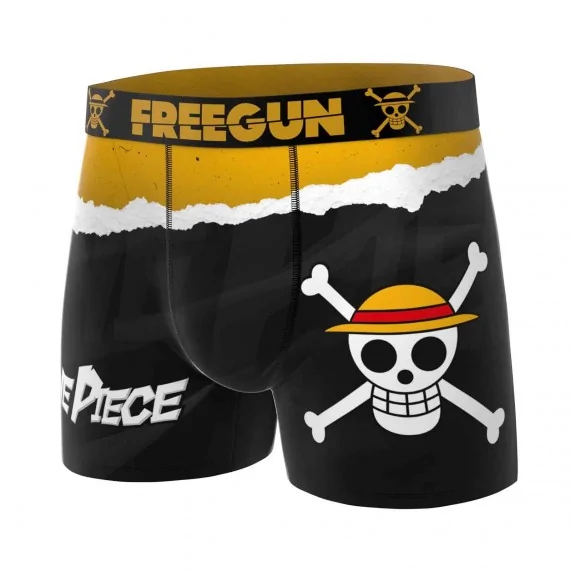 Boxer para hombre de microfibra de One Piece «Straw Hat Crew Flag» (Calzoncillos para hombre) Freegun chez FrenchMarket
