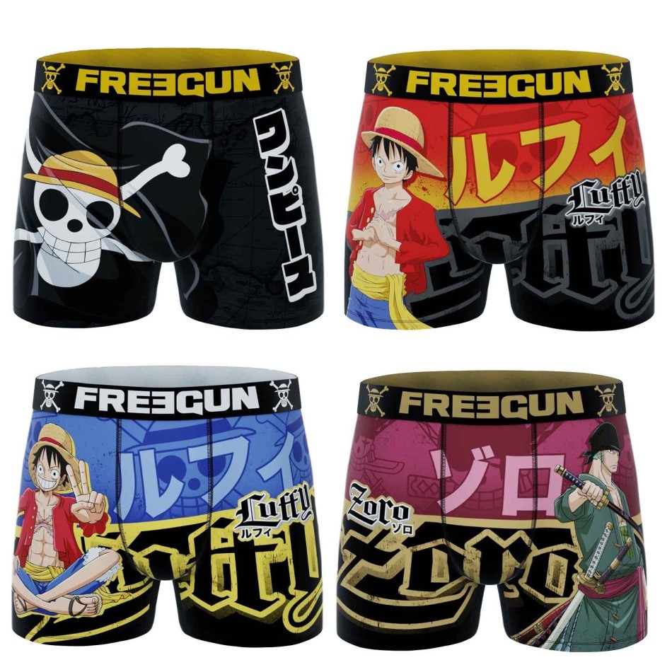 Set van 4 eendelige boxershorts van microvezel voor mannen (Herenboxershorts) Freegun chez FrenchMarket