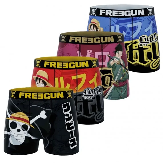Juego de 4 calzoncillos bóxer de una pieza de microfibra para hombre (Calzoncillos para hombre) Freegun chez FrenchMarket