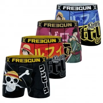 Set van 4 eendelige boxershorts van microvezel voor mannen (Herenboxershorts) Freegun chez FrenchMarket