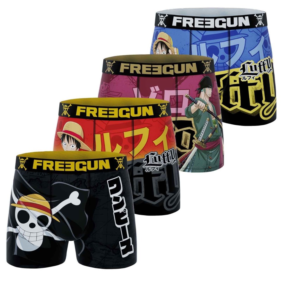 Juego de 4 calzoncillos bóxer de una pieza de microfibra para hombre (Calzoncillos para hombre) Freegun chez FrenchMarket