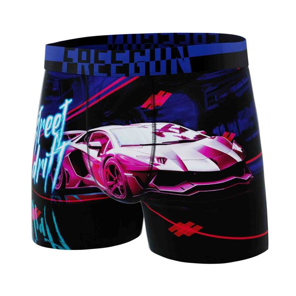 FREEGUN Set med 5 "Pixel"-boxershorts i mikrofiber för män