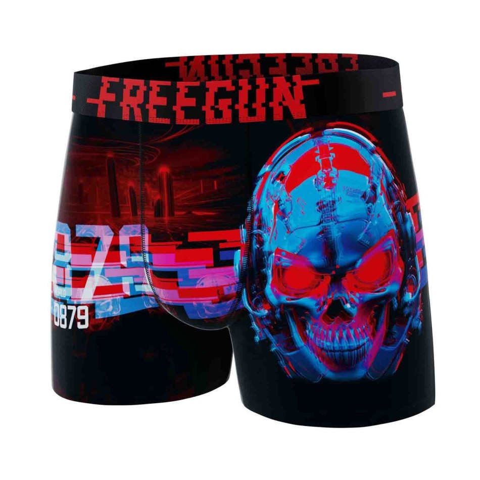 FREEGUN Set med 5 "Pixel"-boxershorts i mikrofiber för män