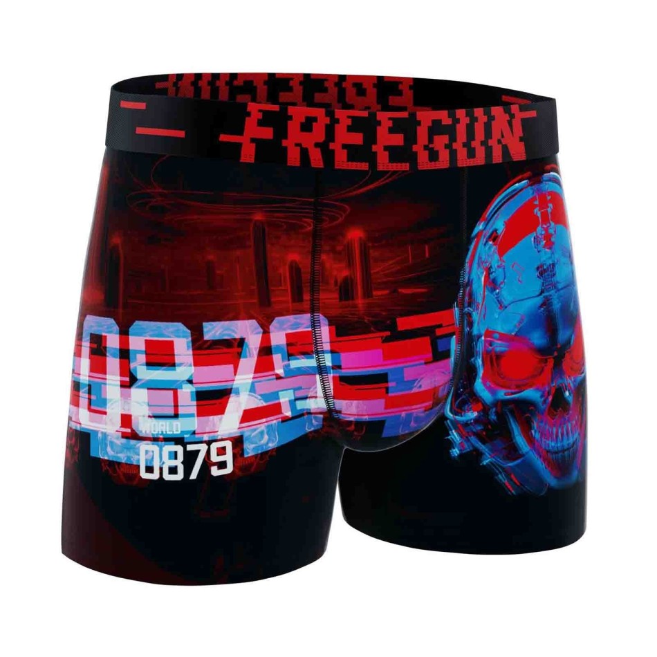 FREEGUN Set med 5 "Pixel"-boxershorts i mikrofiber för män