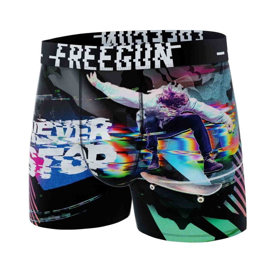 FREEGUN Set med 5 "Pixel"-boxershorts i mikrofiber för män