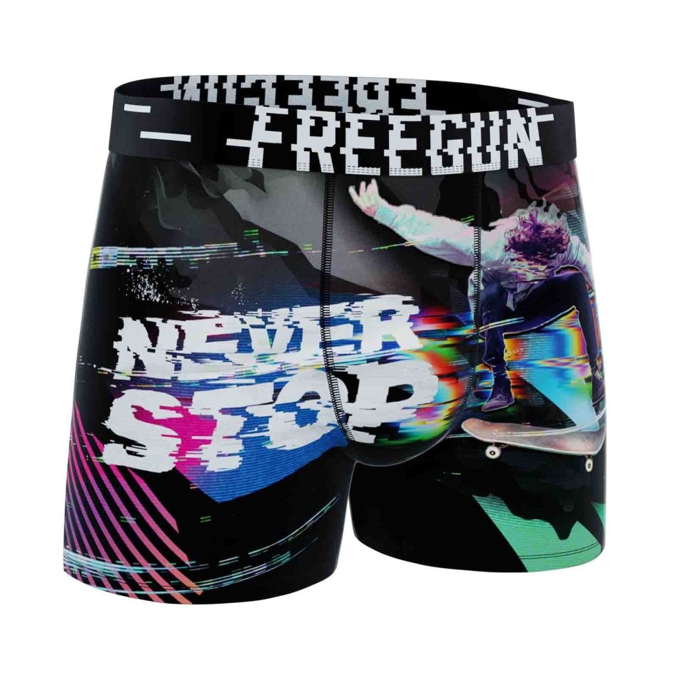 FREEGUN Set med 5 "Pixel"-boxershorts i mikrofiber för män