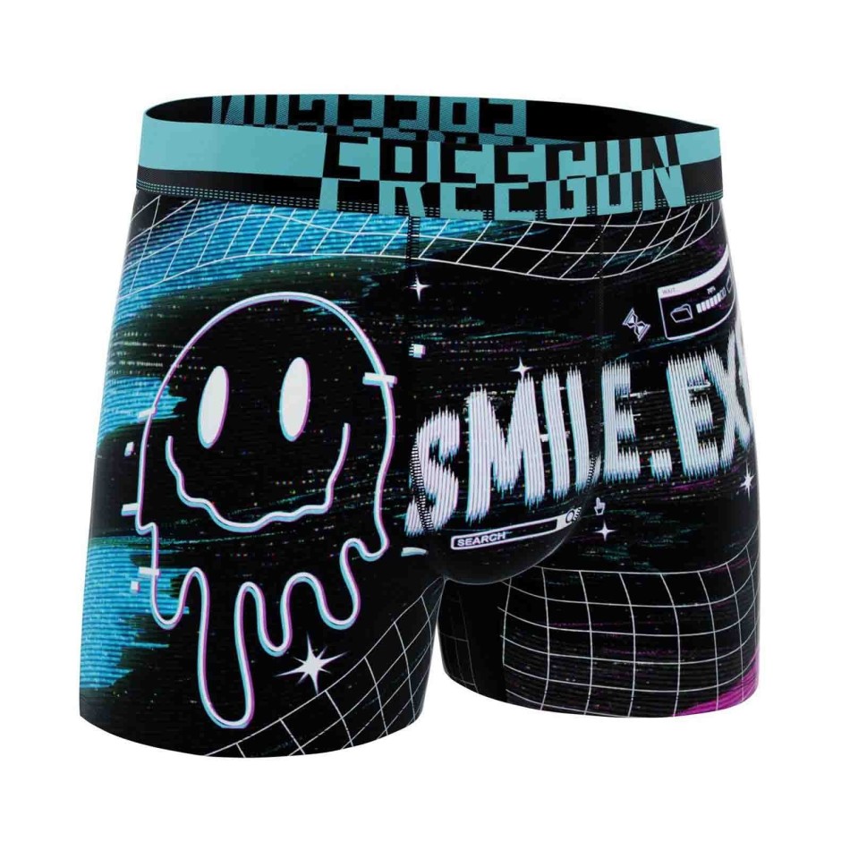 FREEGUN Set med 5 "Pixel"-boxershorts i mikrofiber för män