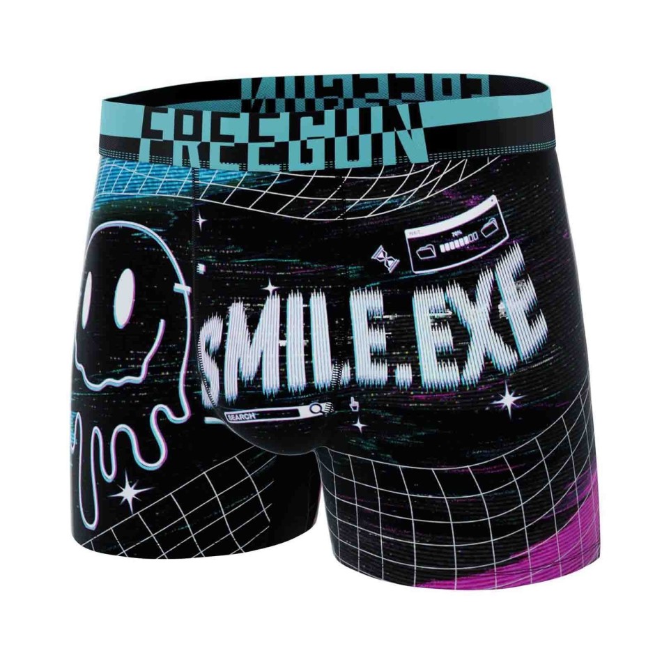 FREEGUN Set med 5 "Pixel"-boxershorts i mikrofiber för män