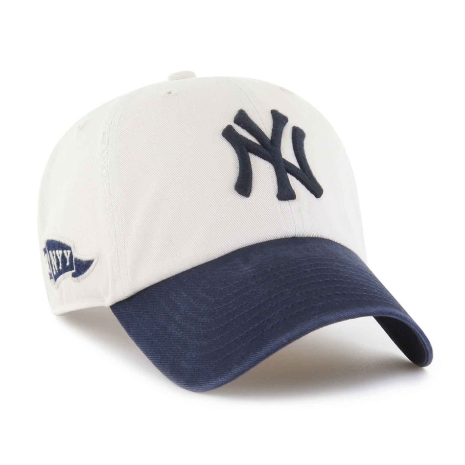 47 Brand Baseball Cap MLB NY Yankees Clean Up "Grand Stand" Beige