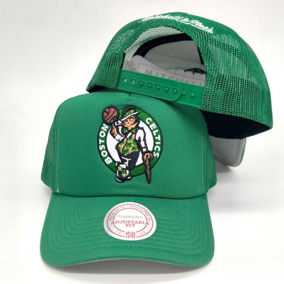 Casquette Trucker Mousse Evergreen NBA Boston Celtics (Casquette NBA) Mitchell & Ness chez FrenchMarket