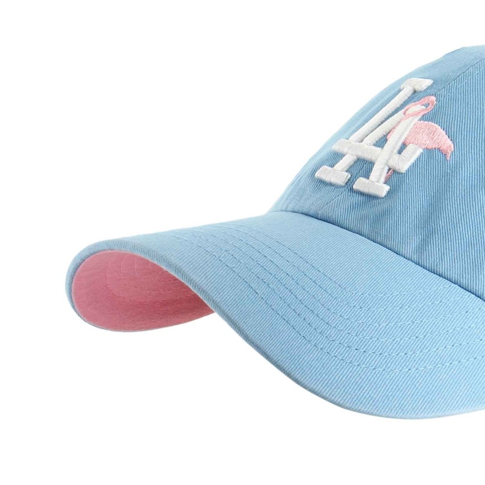 47 Brand Baseball Cap MLB LA Dodgers Clean Up "Icon Pink Flamingo