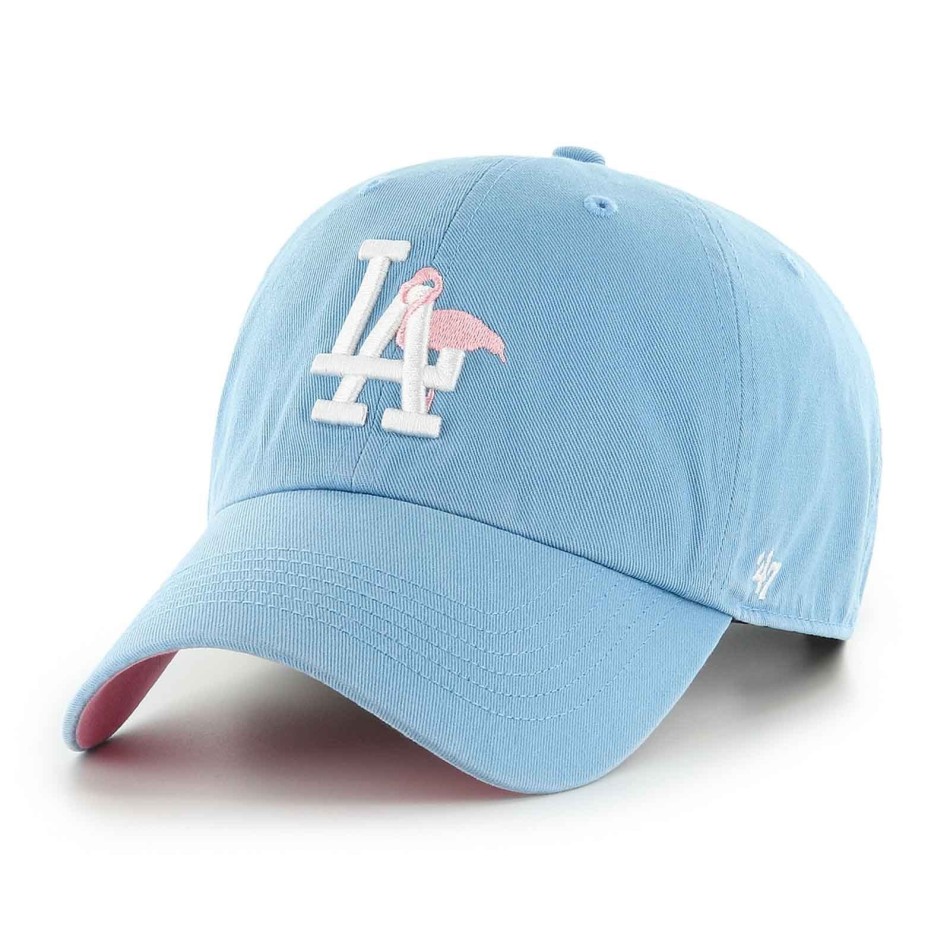 47 Brand Baseball Cap MLB LA Dodgers Clean Up "Icon Pink Flamingo