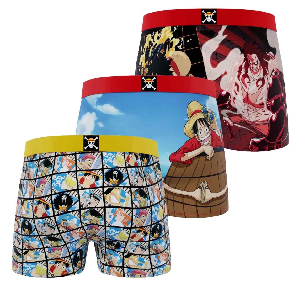 Set van 3 "One Piece" Microvezel Boxershorts voor mannen (Herenboxershorts) Freegun chez FrenchMarket