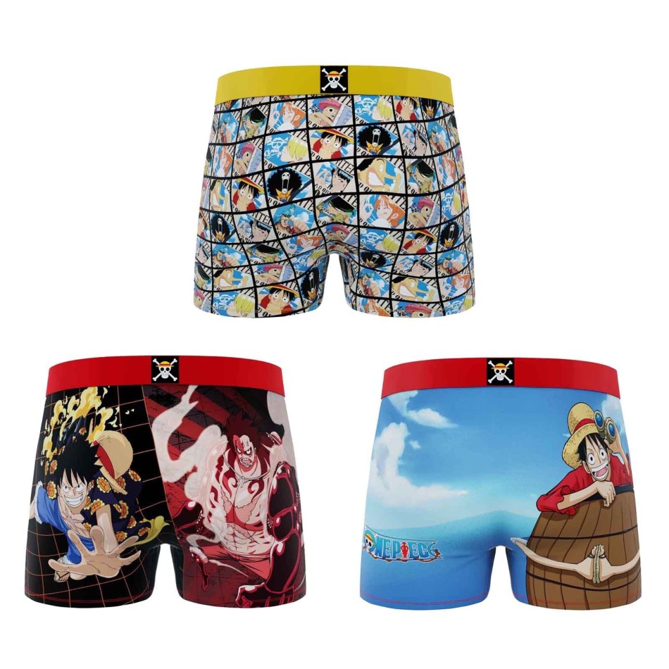 FREEGUN Set om 3 "One Piece"-boxershorts i mikrofiber för män Fri leverans