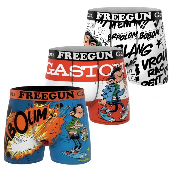 Lote de 3 calzoncillos de microfibra para niño "GASTON LAGAFFE (Pack calzoncillos para niño) Freegun chez FrenchMarket