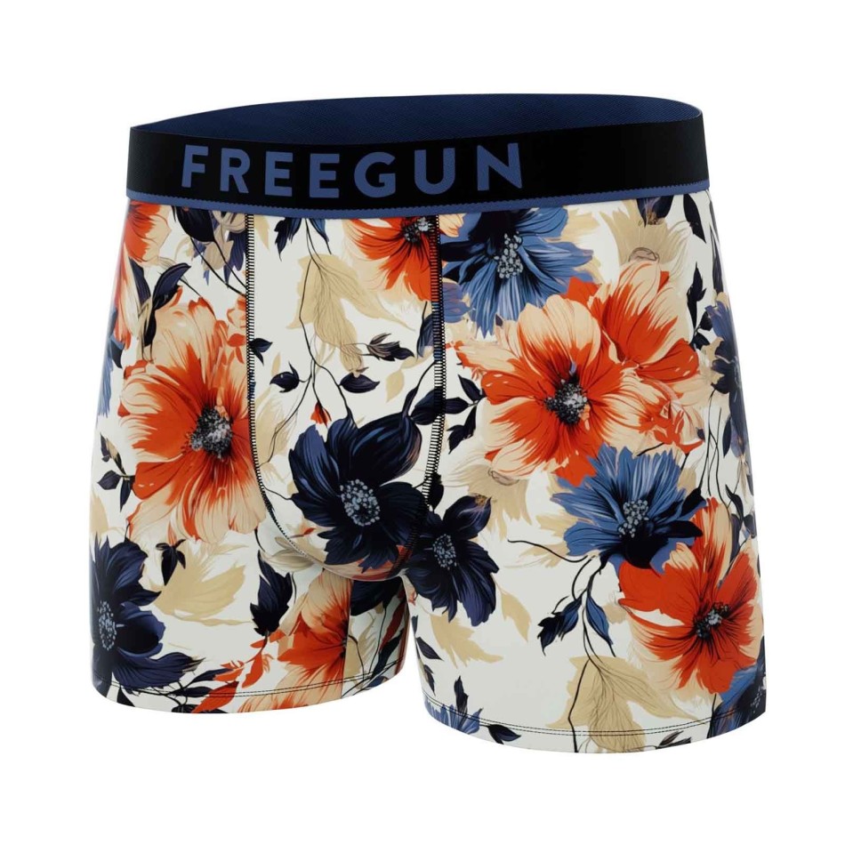 FREEGUN Set med 3 "Premium Signature Flowers" bomullsboxershorts för män
