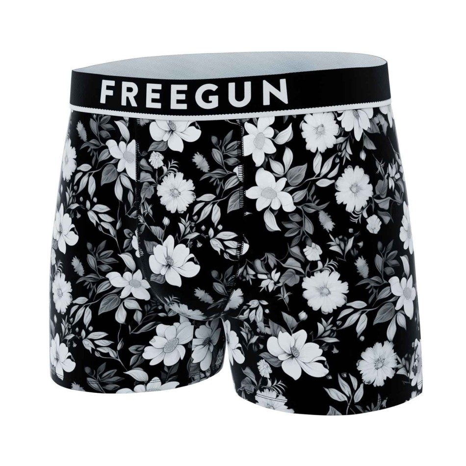 FREEGUN Set med 3 "Premium Signature Flowers" bomullsboxershorts för män