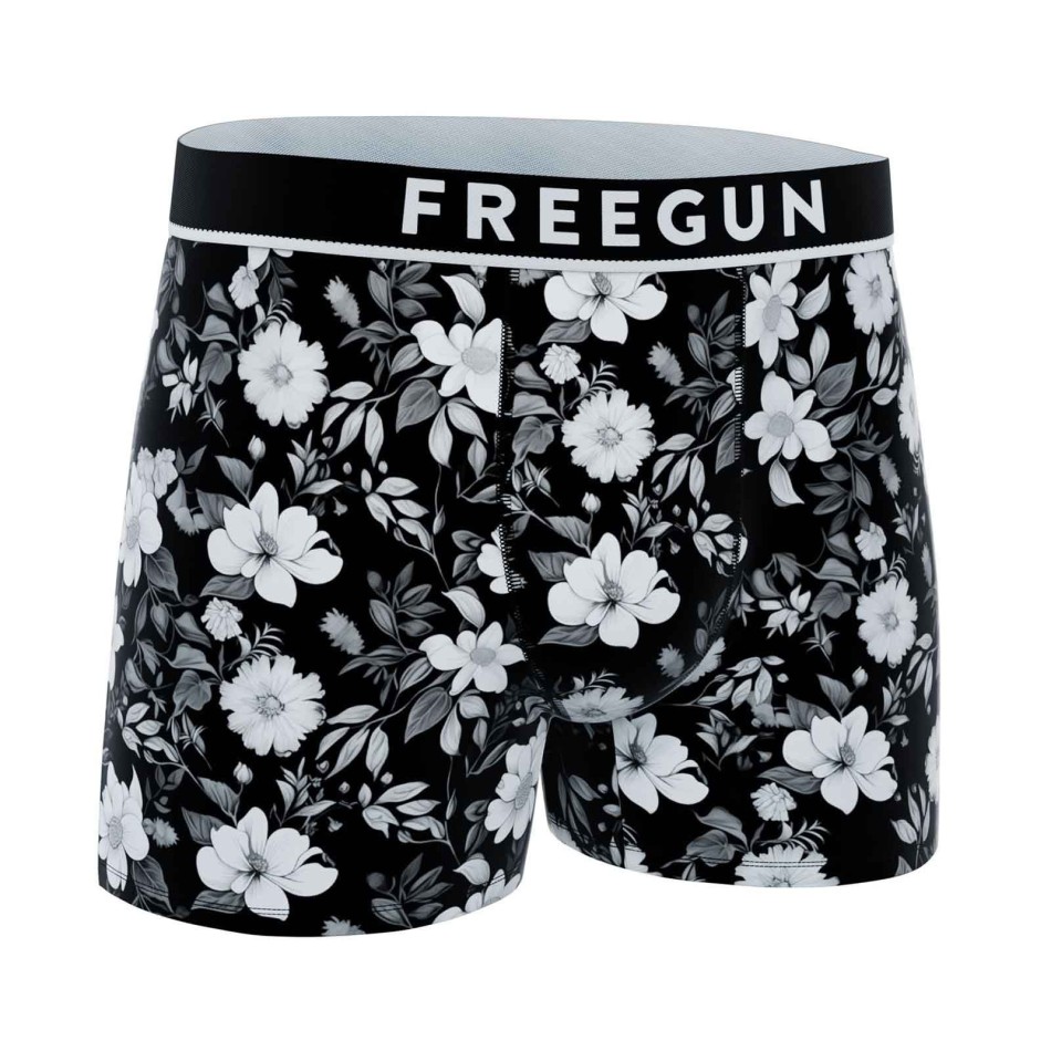 FREEGUN Set med 3 "Premium Signature Flowers" bomullsboxershorts för män
