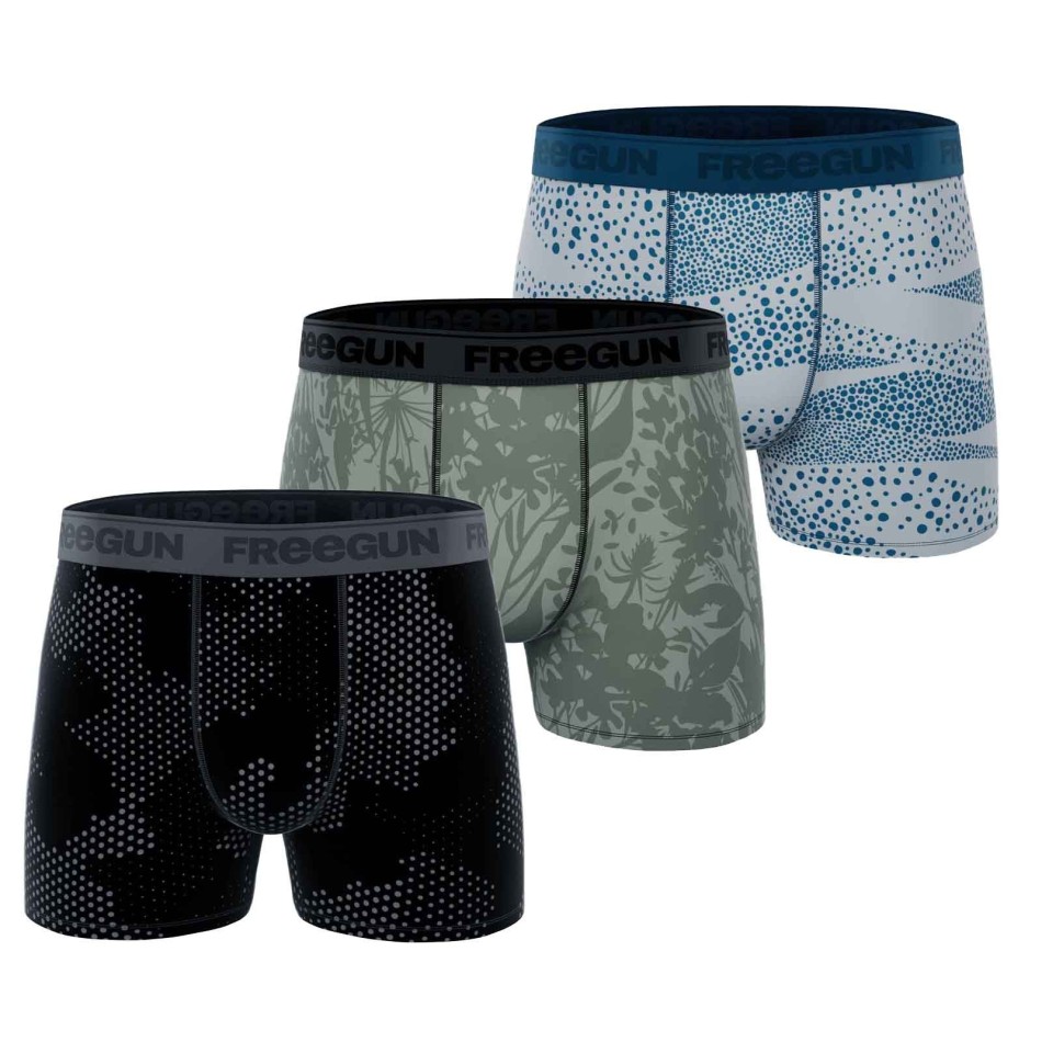 FREEGUN Set of 3 Men's "Premium Signature Pablo" Cotton Boxers