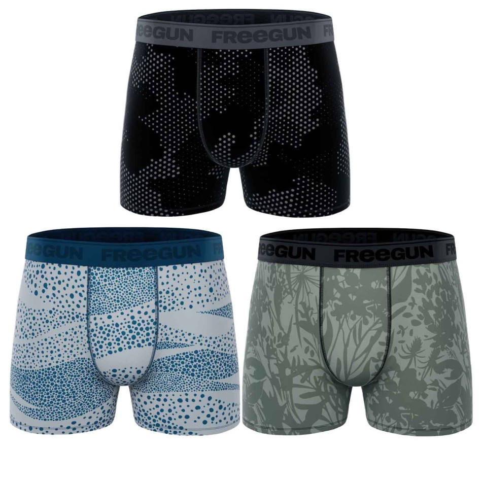 FREEGUN Set med 3 "Premium Signature Pablo" bomullsboxershorts för män