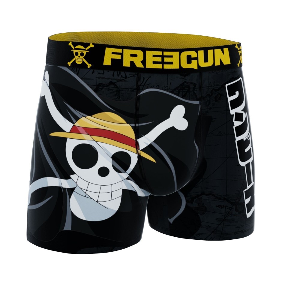 FREEGUN Set om 3 Luffy Zoro "One Piece" mikrofiberboxershorts för pojkar