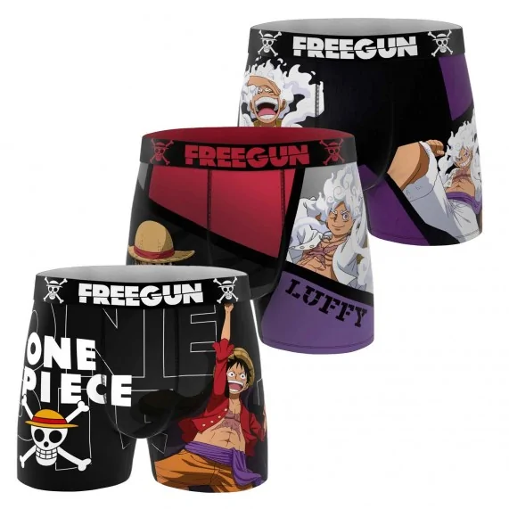 Lot de 3 Boxers Garçon Microfibre "One Piece" (Lot boxers Garçon) Freegun chez FrenchMarket