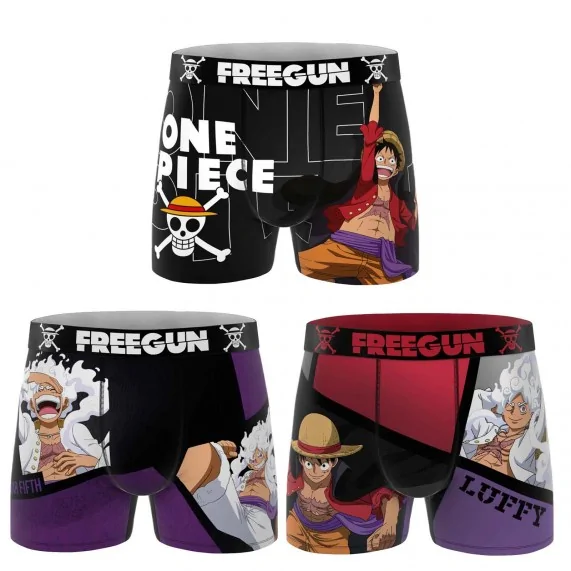 Lot de 3 Boxers Garçon Microfibre "One Piece" (Lot boxers Garçon) Freegun chez FrenchMarket