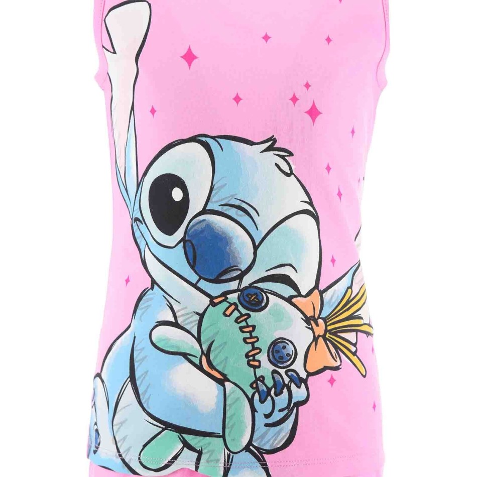 Korte meisjespyjama "Lilo & Stitch" Katoenen tanktop (Ensemble de Pyjama) French Market chez FrenchMarket