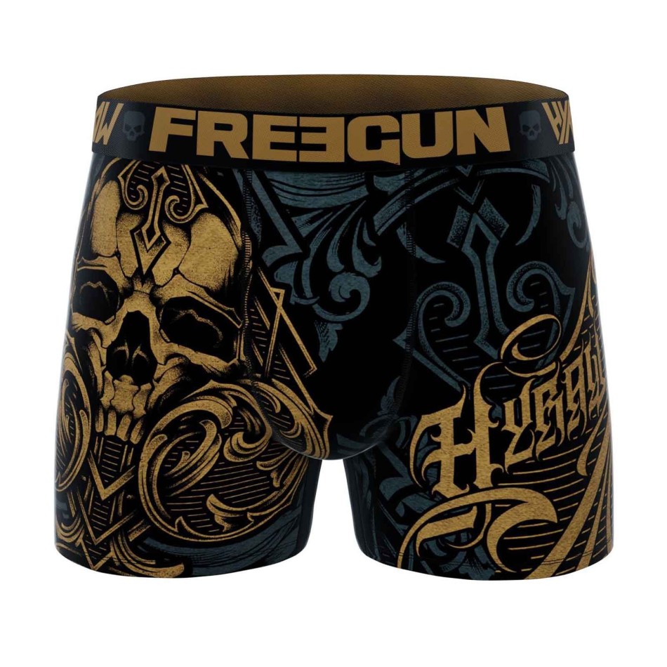 Boxershorts Rock Tattoo för män Freegun x HYRAW - Comfort mikrofiber | 4 skallmodeller