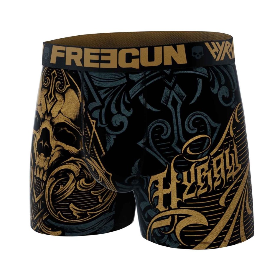 Boxershorts Rock Tattoo för män Freegun x HYRAW - Comfort mikrofiber | 4 skallmodeller