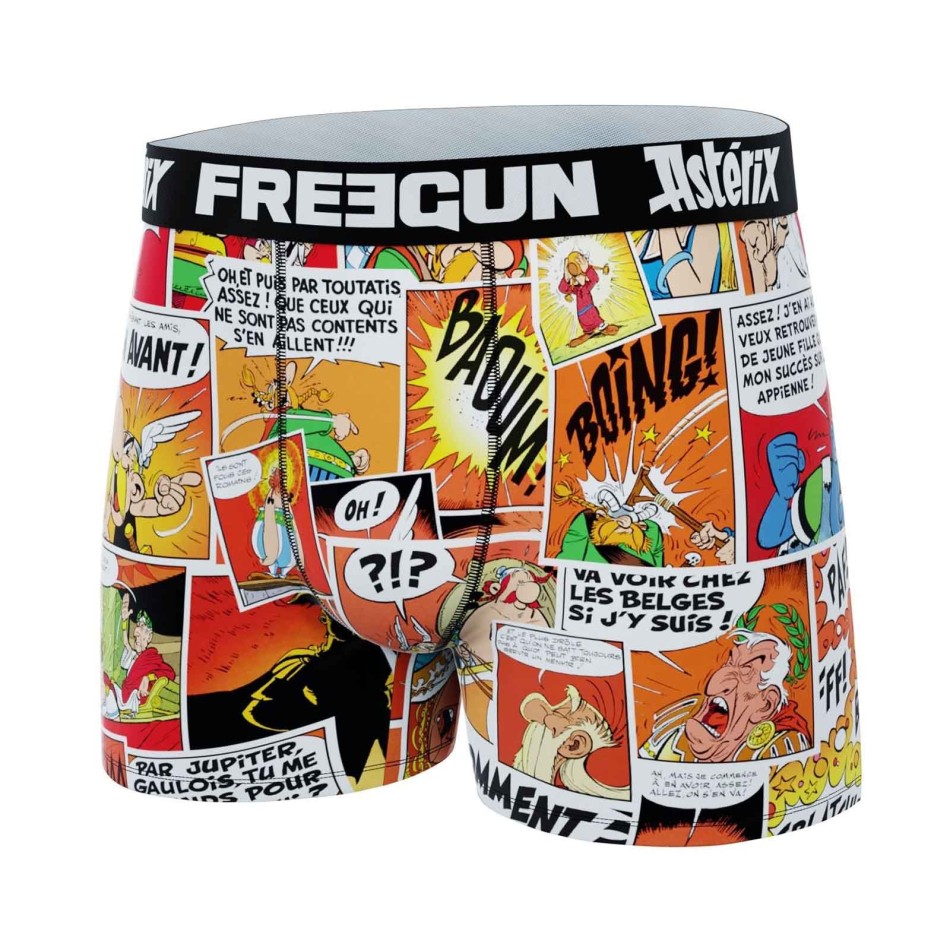 FREEGUN Boxer "Asterix" i mikrofiber med seriestrip för män