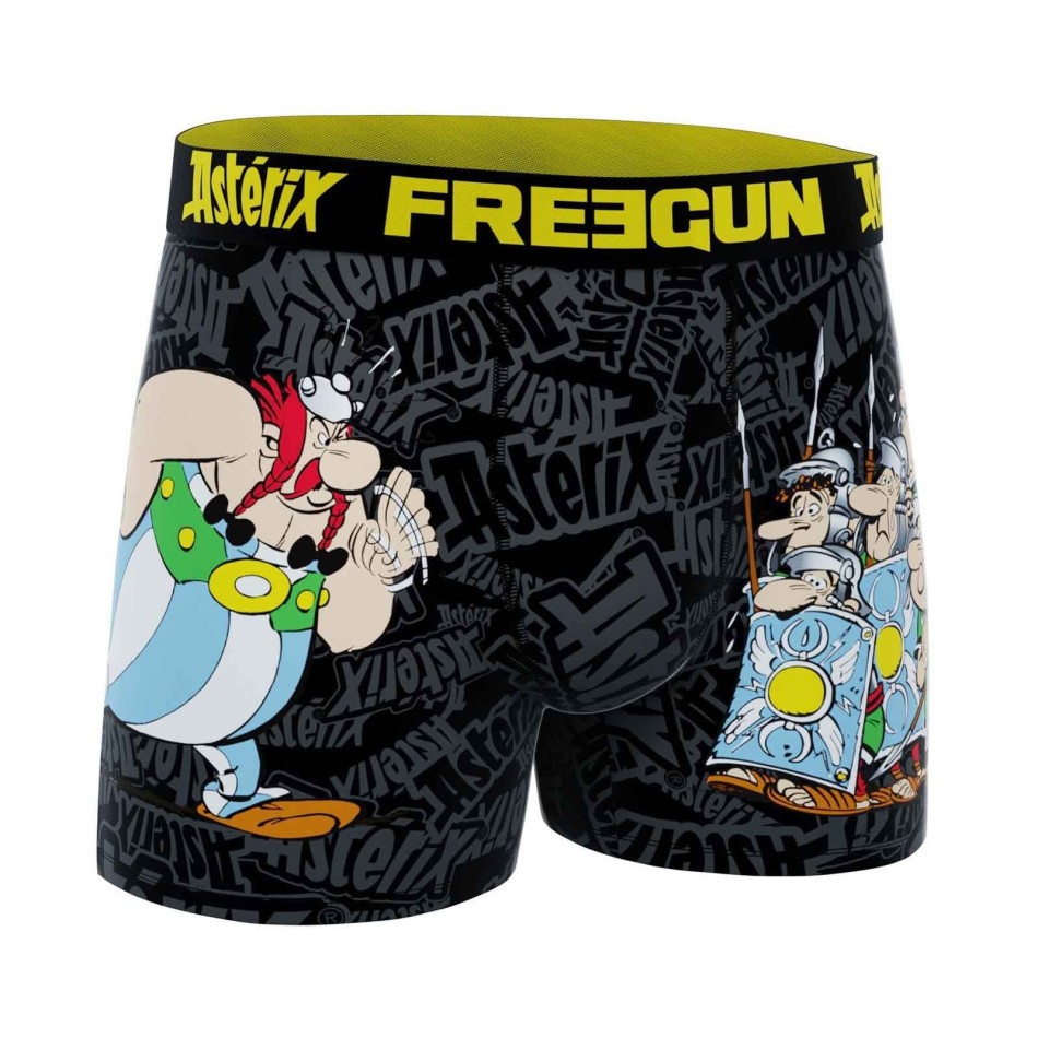 FREEGUN Set med 4 "Asterix och Obelix" mikrofiberboxershorts för män