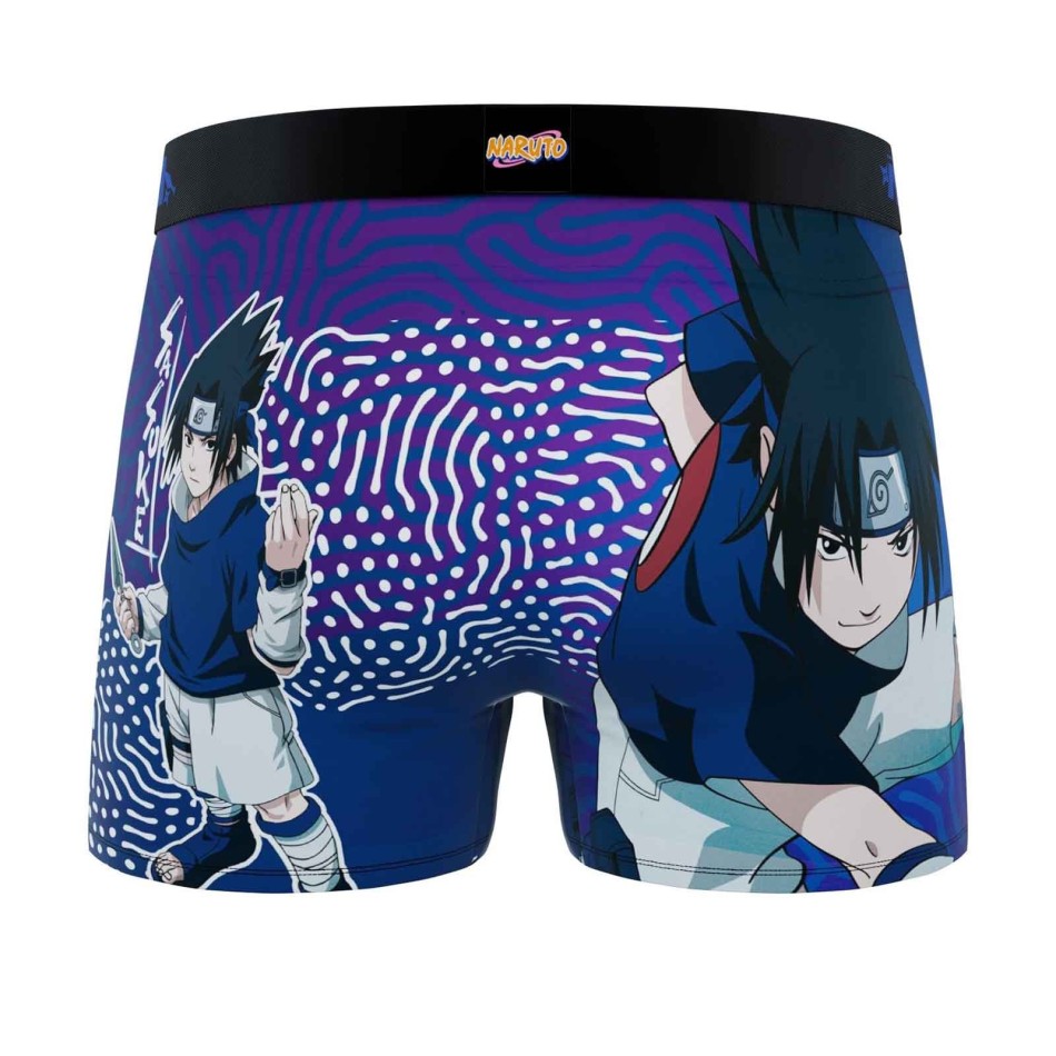 Sasuke Uchiha "Naruto Classic" Microfiber Boxer for Men (Men's boxer shorts) Freegun on FrenchMarket