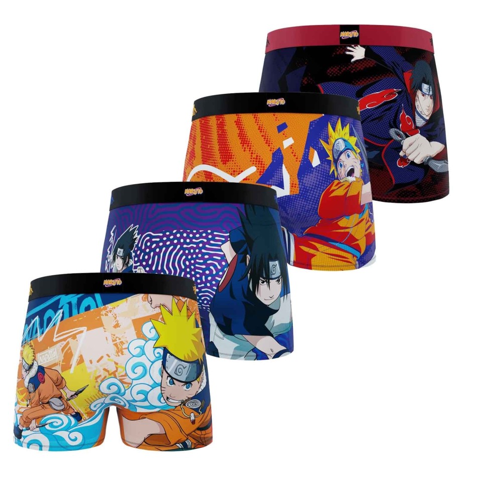 FREEGUN Lot of 4 Boxers Boy Naruto Classic | Official Manga Underwear