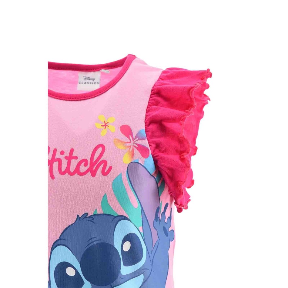 Stitch Disney Kort Pyjamas för flickor - Bomull - Rainbow Smile - 3 till 8 år