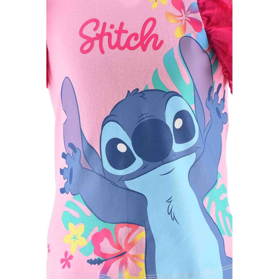 Stitch Disney Kort Pyjamas för flickor - Bomull - Rainbow Smile - 3 till 8 år