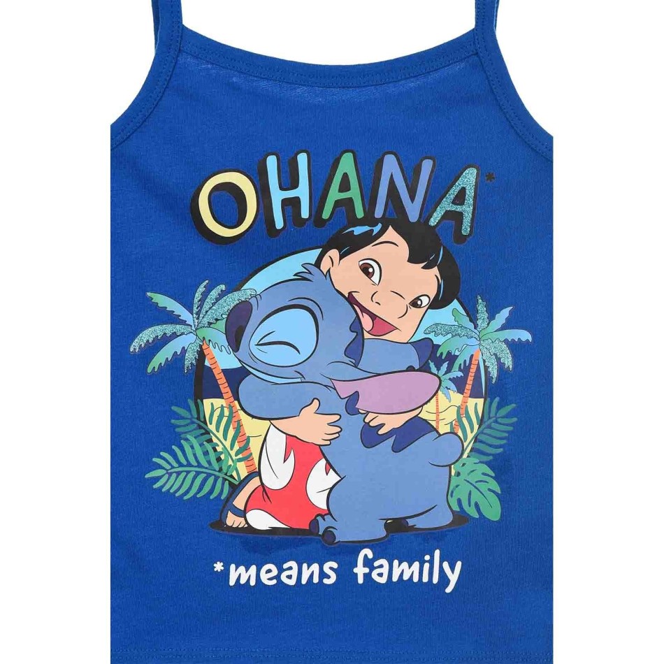 Girl's Stitch Disney Pyjama Tank Top - Cotton - 3 to 8 Years - Official License