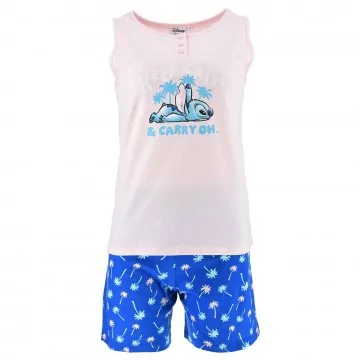 Damenpyjama kurz Baumwolle "Lilo & Stitch" Azzura (Pyjama-Sets) French Market auf FrenchMarket