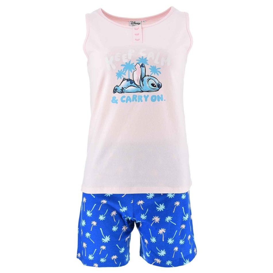 Pyjama Court Femme Coton "Lilo & Stitch" Azzura (Ensembles de Pyjama) French Market chez FrenchMarket